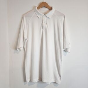 Columbia Omni Shade Mens Large White Performance Golf Polo Short Sleeve
